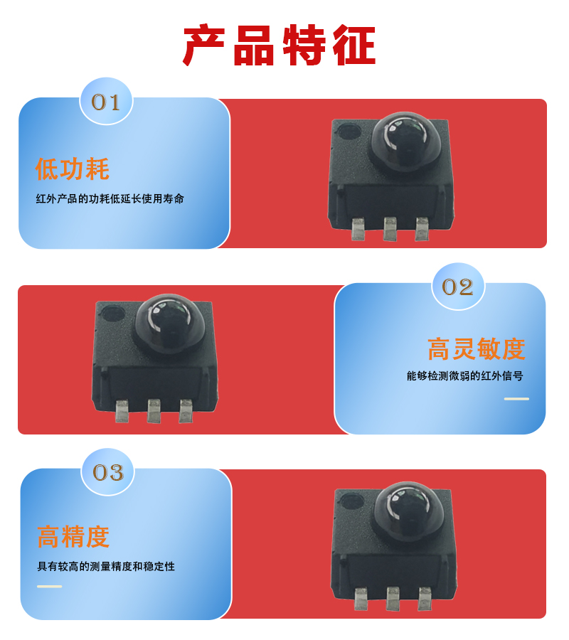 “貼片側(cè)貼紅外接收頭特征，低功耗接收頭”/